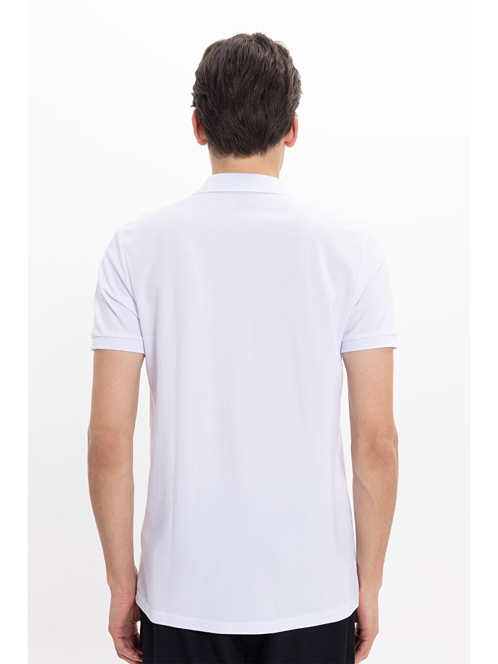 Erkek Slim Fit Dar Kesim Premium Seri %100 Pamuk Yumuşak Dokulu Merserize Beyaz Polo Yaka Tişört-4