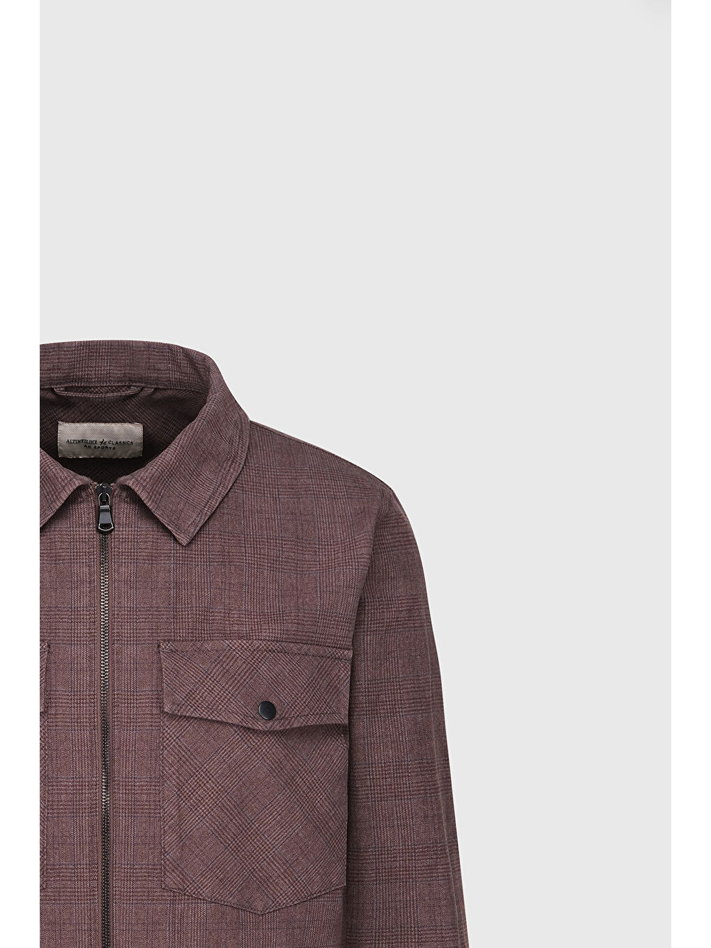 Erkek Kahverengi Standart Fit Normal Kesim Pamuklu Yan Cep Gömlek Ceket-8