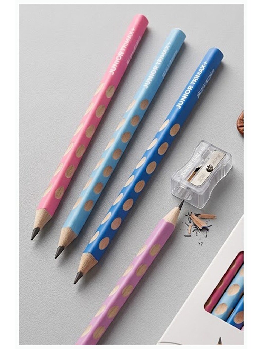 Lila Jumbo Kurşun Kalem Oluklu 4 Adet Alpino Trimax Üçgen Oluklu Kalın Kalem Pastel Renkler Kolay Tu-1