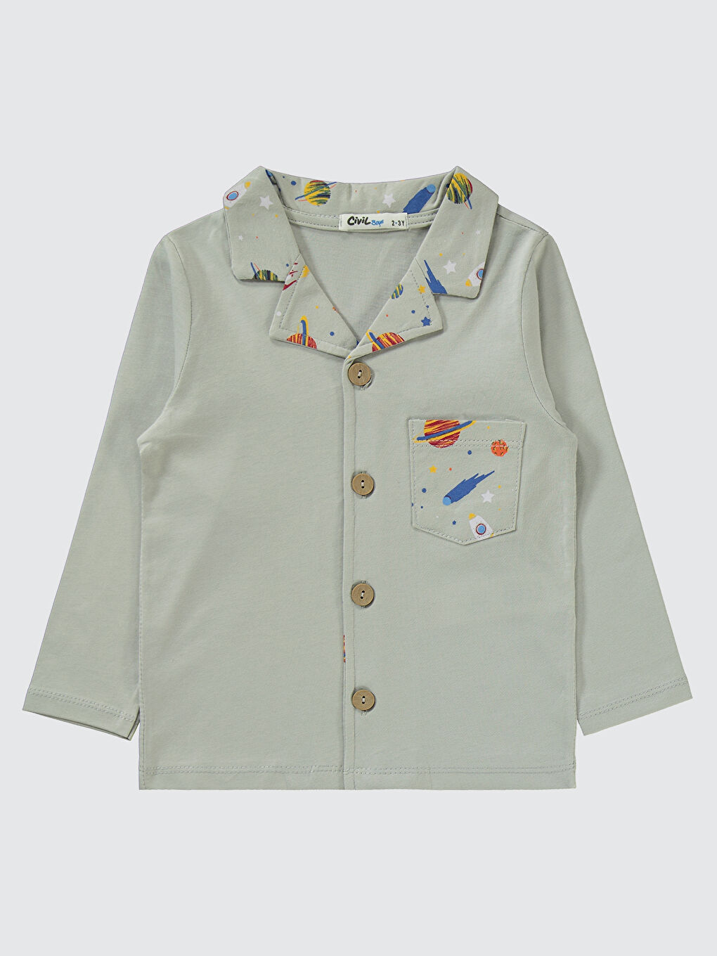 Boys Erkek Çocuk Pijama Takımı 2-5 Yaş Gri-2