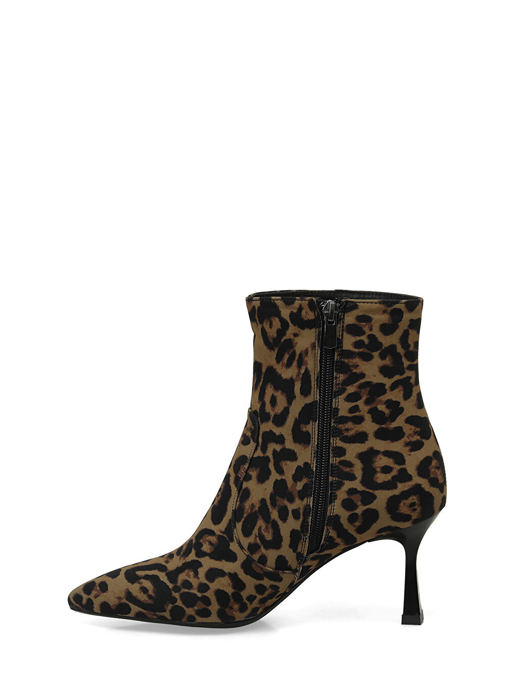 Kahverengi 24K-526 4PR Leopar Kadın Topuklu Bot-2