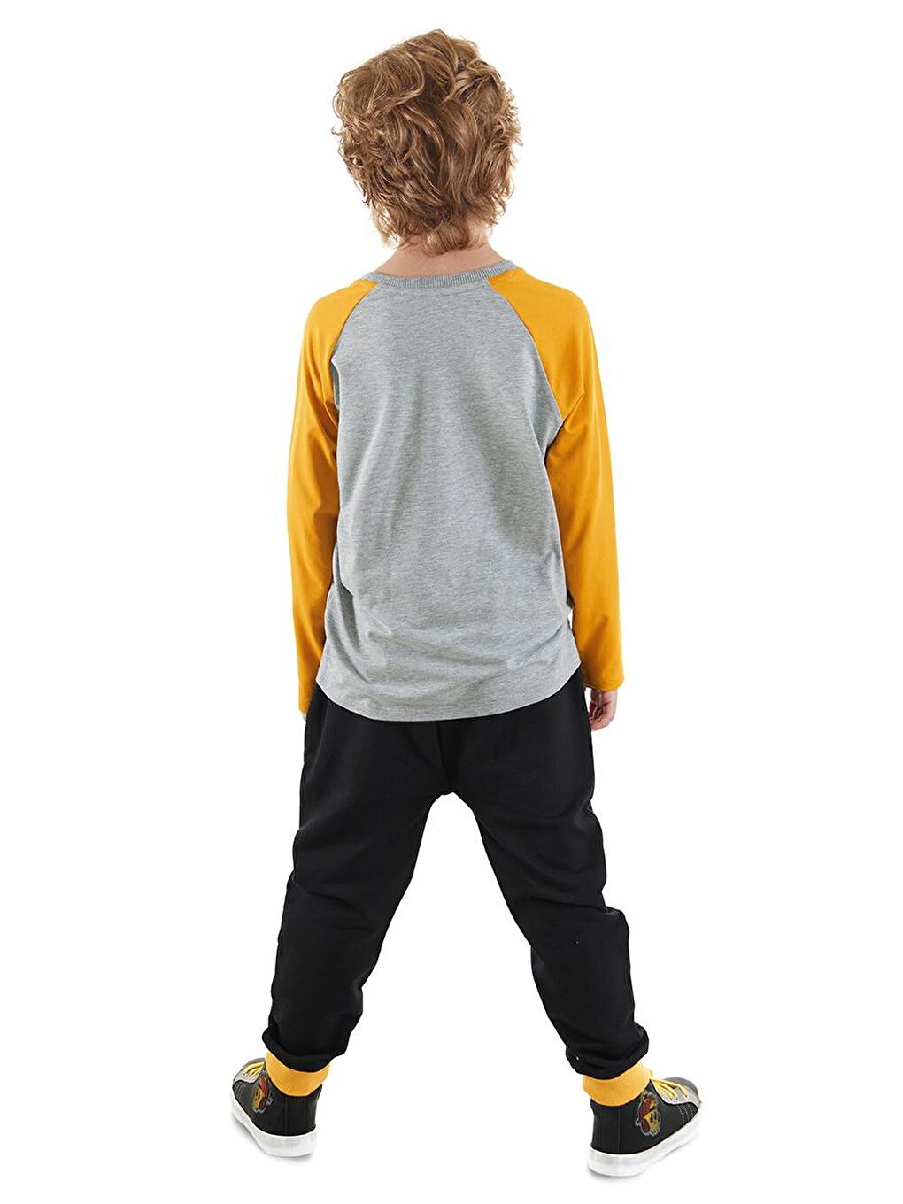 Denokids Gri Play Allday Erkek Çocuk T-shirt Pantolon Takım - 1