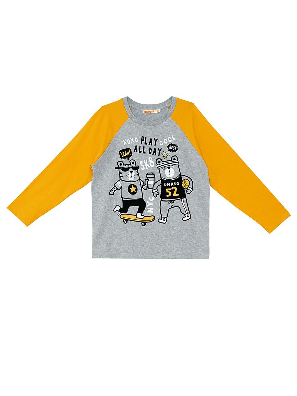 Denokids Gri Play Allday Erkek Çocuk T-shirt Pantolon Takım - 4