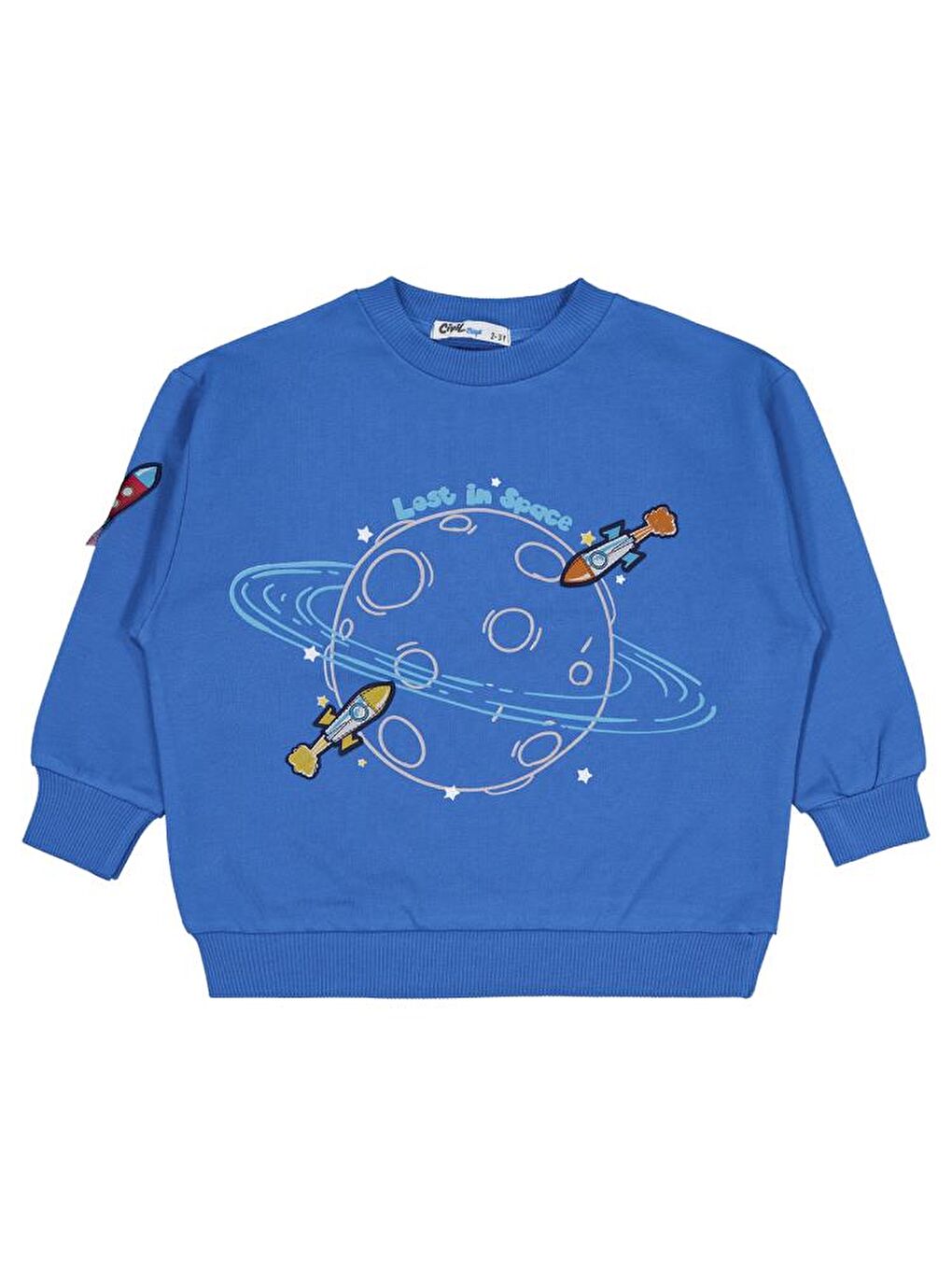 Mavi Boys Lost İn Space Baskılı 2-5 Yaş Sweatshirt