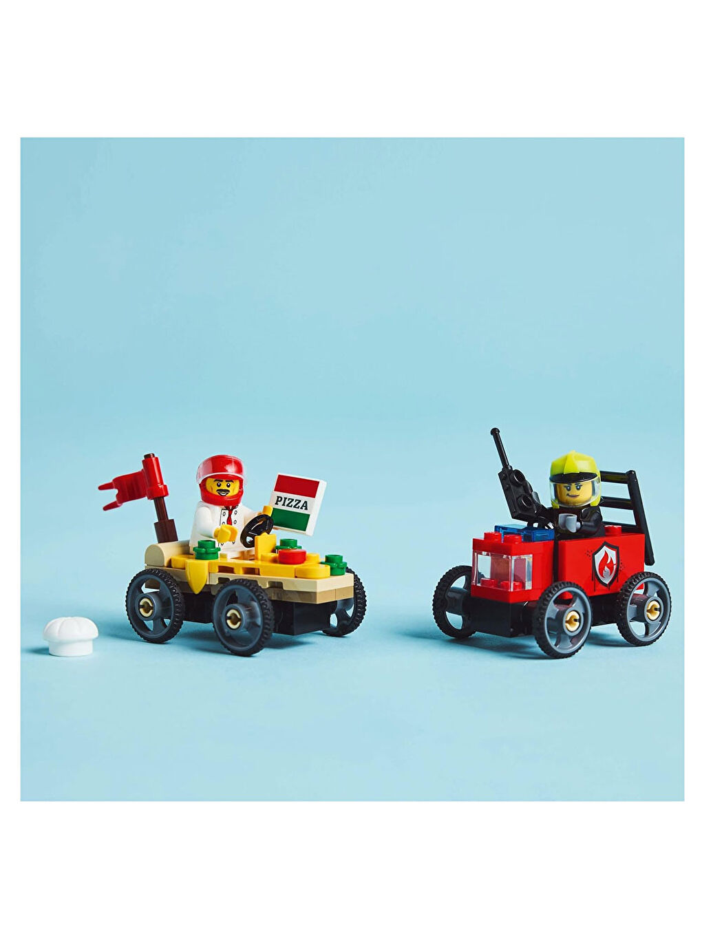 Lego City Pizza Arabası İtfaiye Kamyonuna Karşı Yarış Arabası 60458 - 3