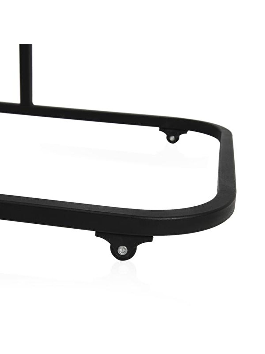 Ekru Metal Ayaklı Tekerlekli C Sehpa - Krem-5