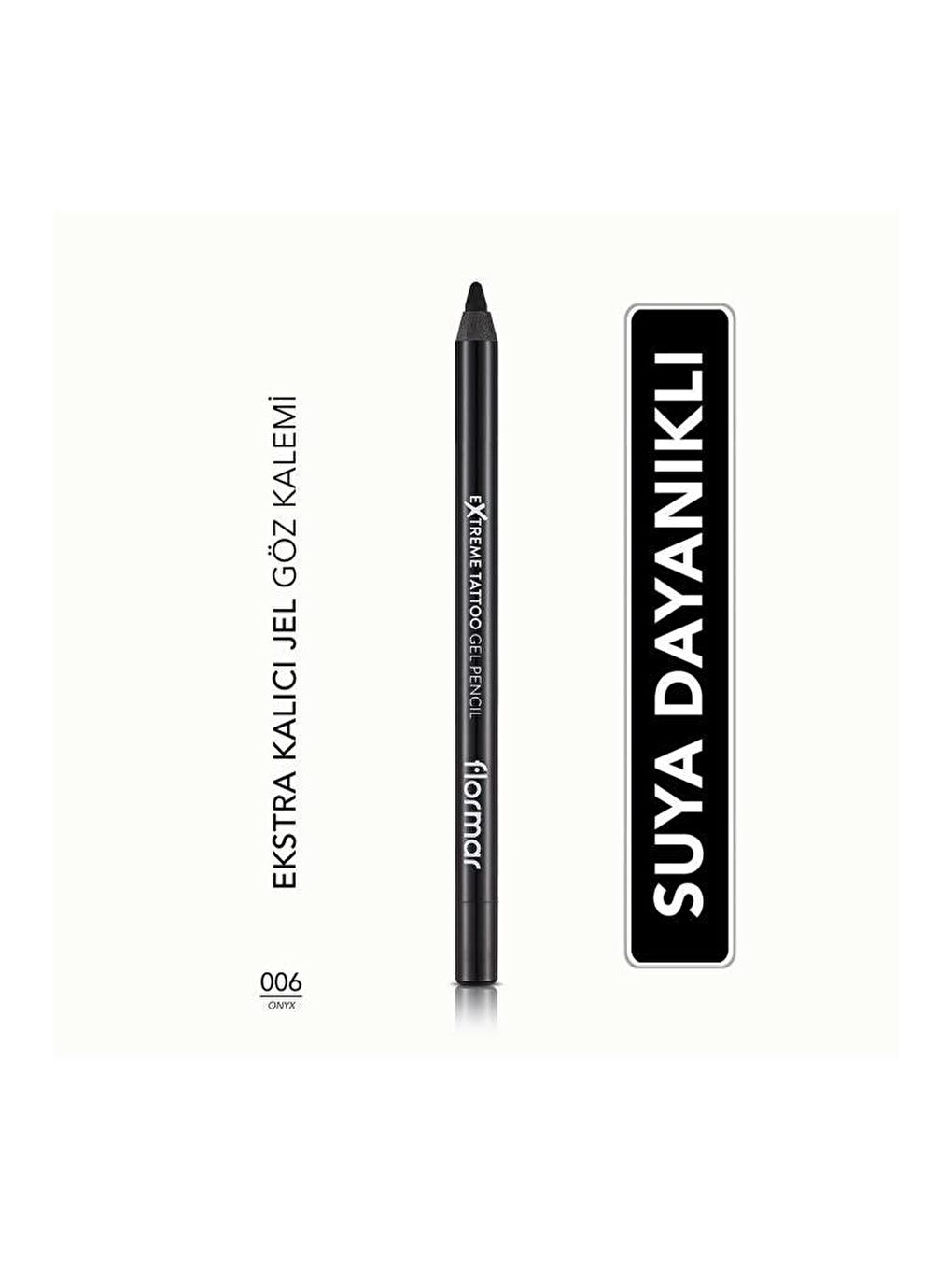 Flormar Açık Bej Suya Dayanıklı Jel Göz Kalemi (SİYAH)-extreme Tattoo Gel Pencil-006 Onyx-8682536028882