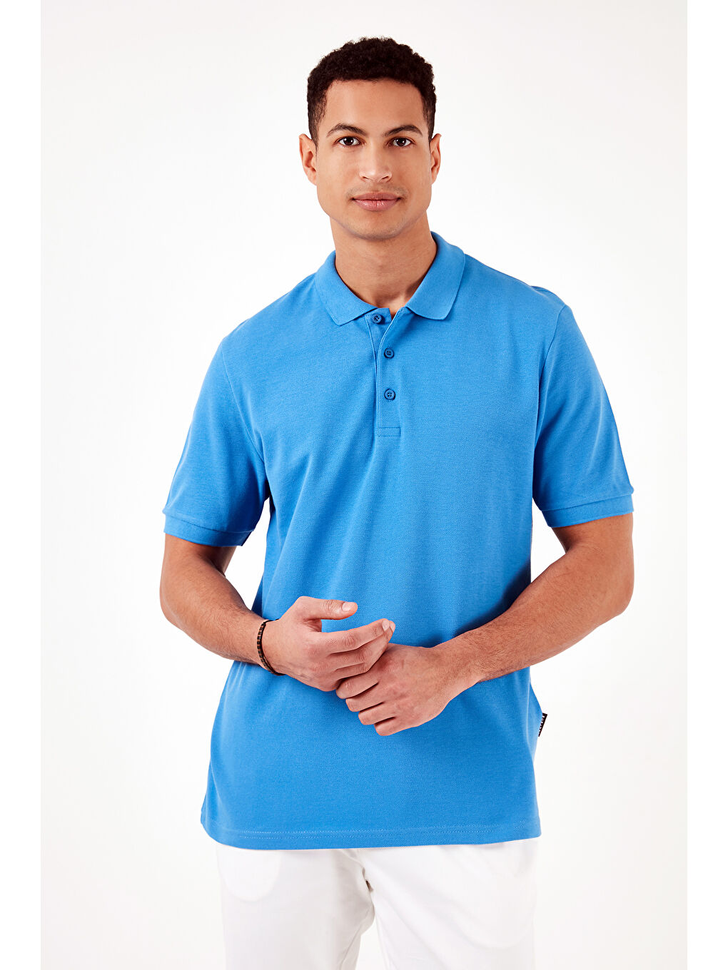 Siyah Pamuklu Regular Fit Düğmeli Polo Yaka 4'lü Paket %100 Pamuk Tişört 5902127S4-1