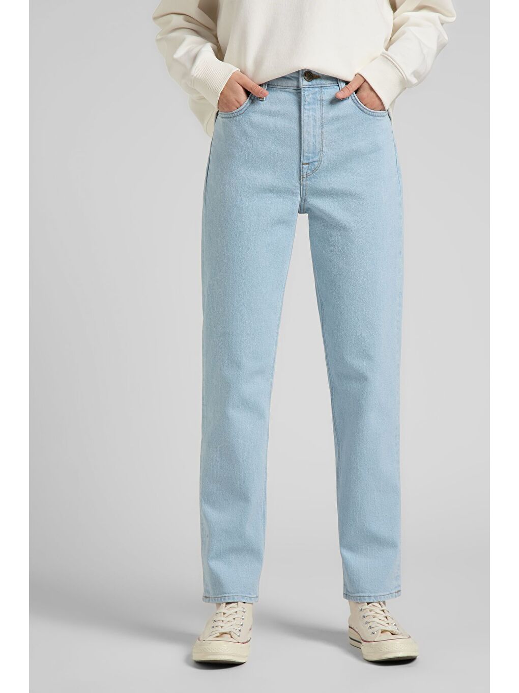 Yeşil Carol Regular Straight Fit Yüksek Bel Esnek Jean Jean Pantolon