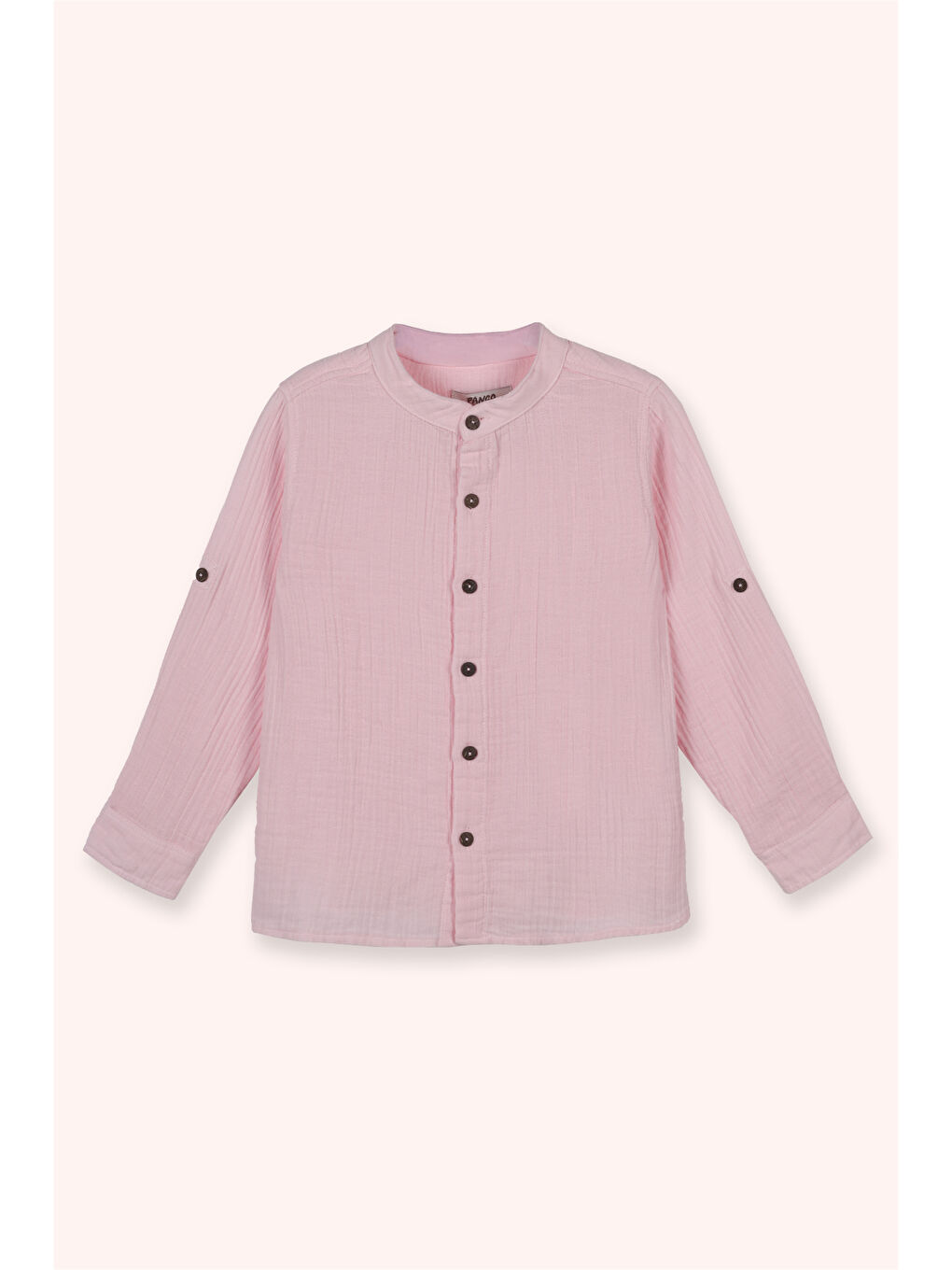 Erkek Çocuk Uzun Kollu Müslin Gömlek Pembe