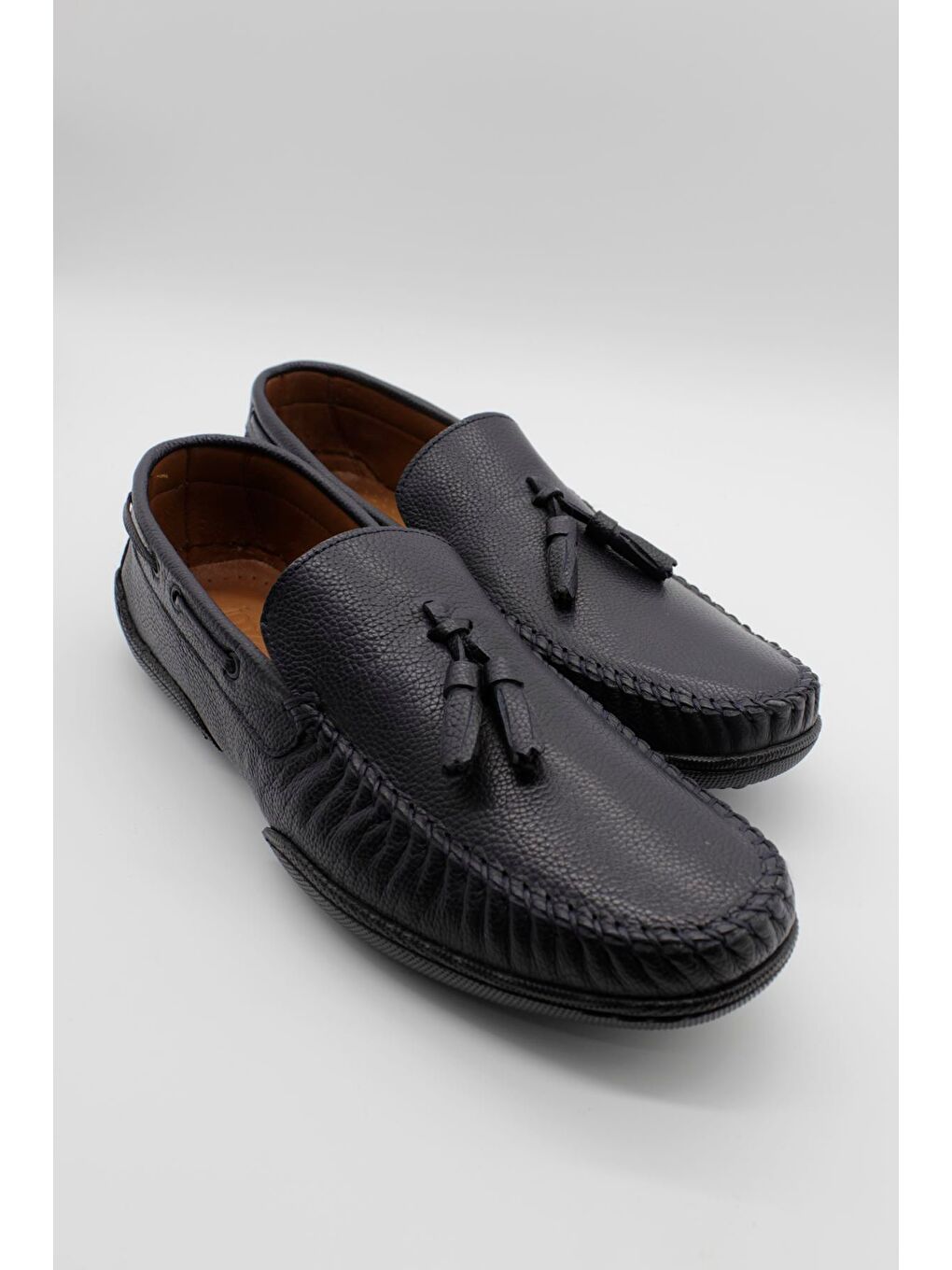 Koyu Lacivert Hakiki Deri Tokalı Kauçuk Taban Casual Ayakkabı 1033240159-3