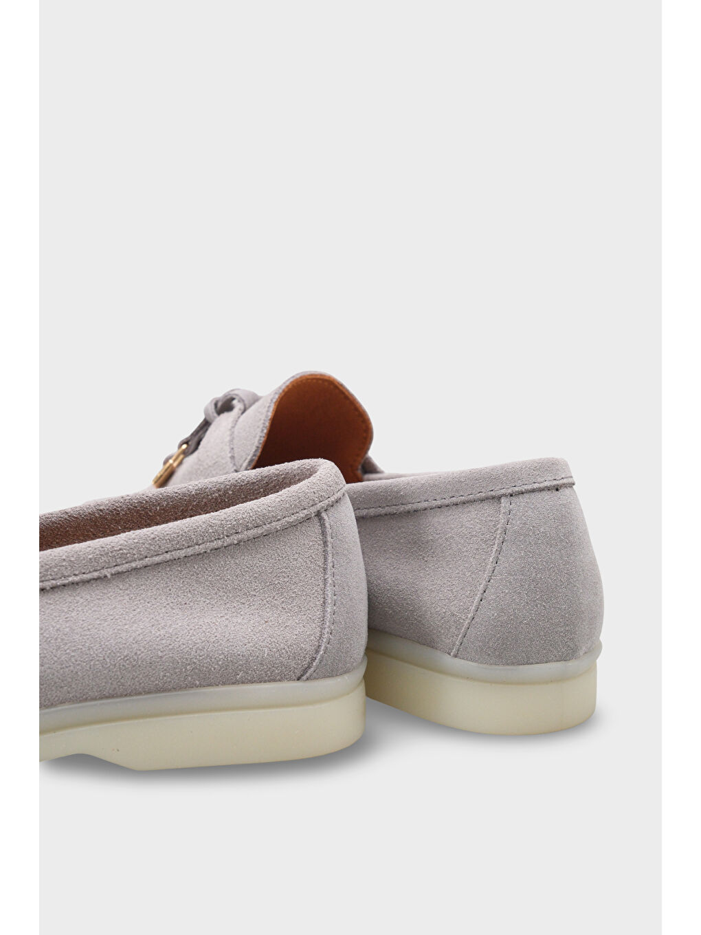 Gri Vikki Hakiki Deri Kadın Loafer-3