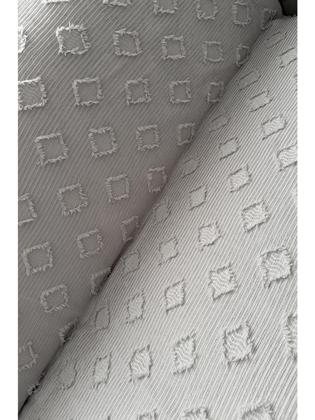 Fitilli Pondü 170x210 Cm Kaymaz Taban Koltuk Örtüsü Gri-2
