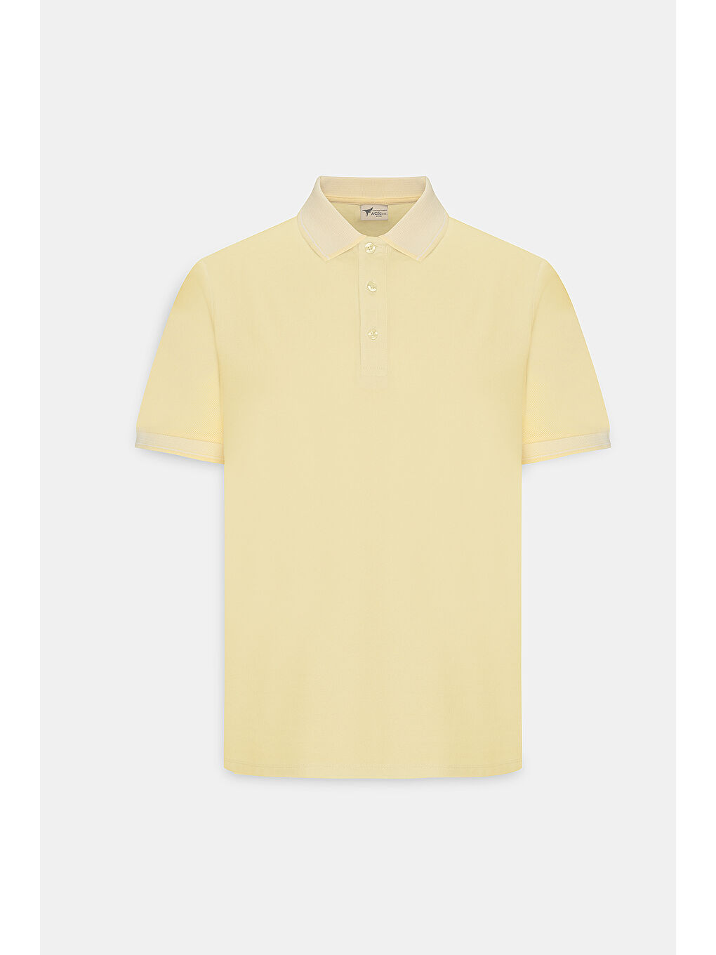Erkek Sarı-Beyaz Slim Fit Dar Kesim Kıvrılmaz Polo Yaka Kısa Kollu Tişört-5