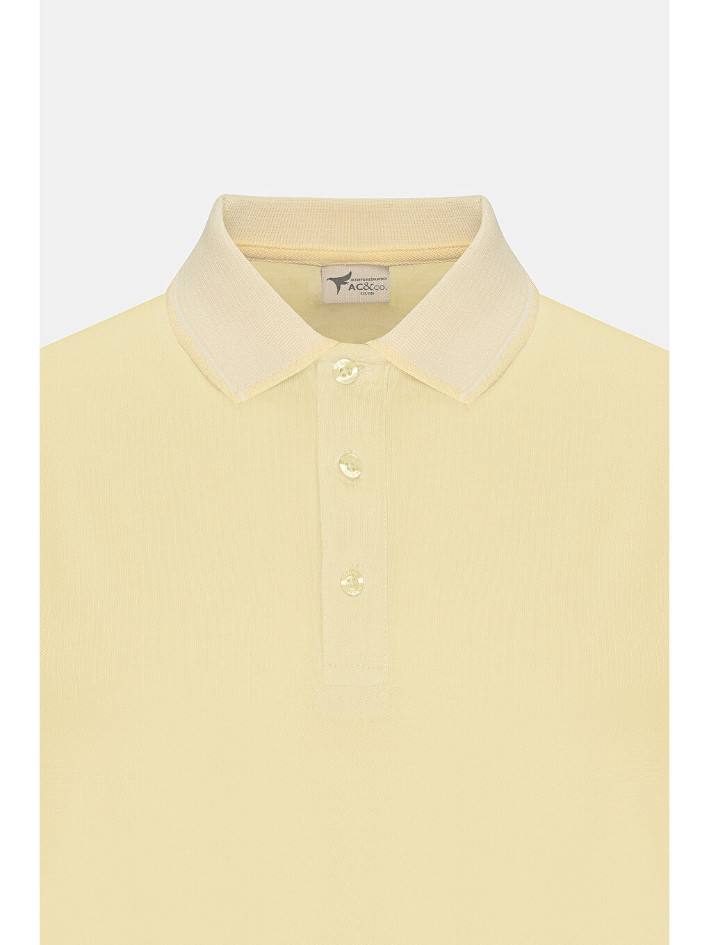 Erkek Sarı-Beyaz Slim Fit Dar Kesim Kıvrılmaz Polo Yaka Kısa Kollu Tişört-6
