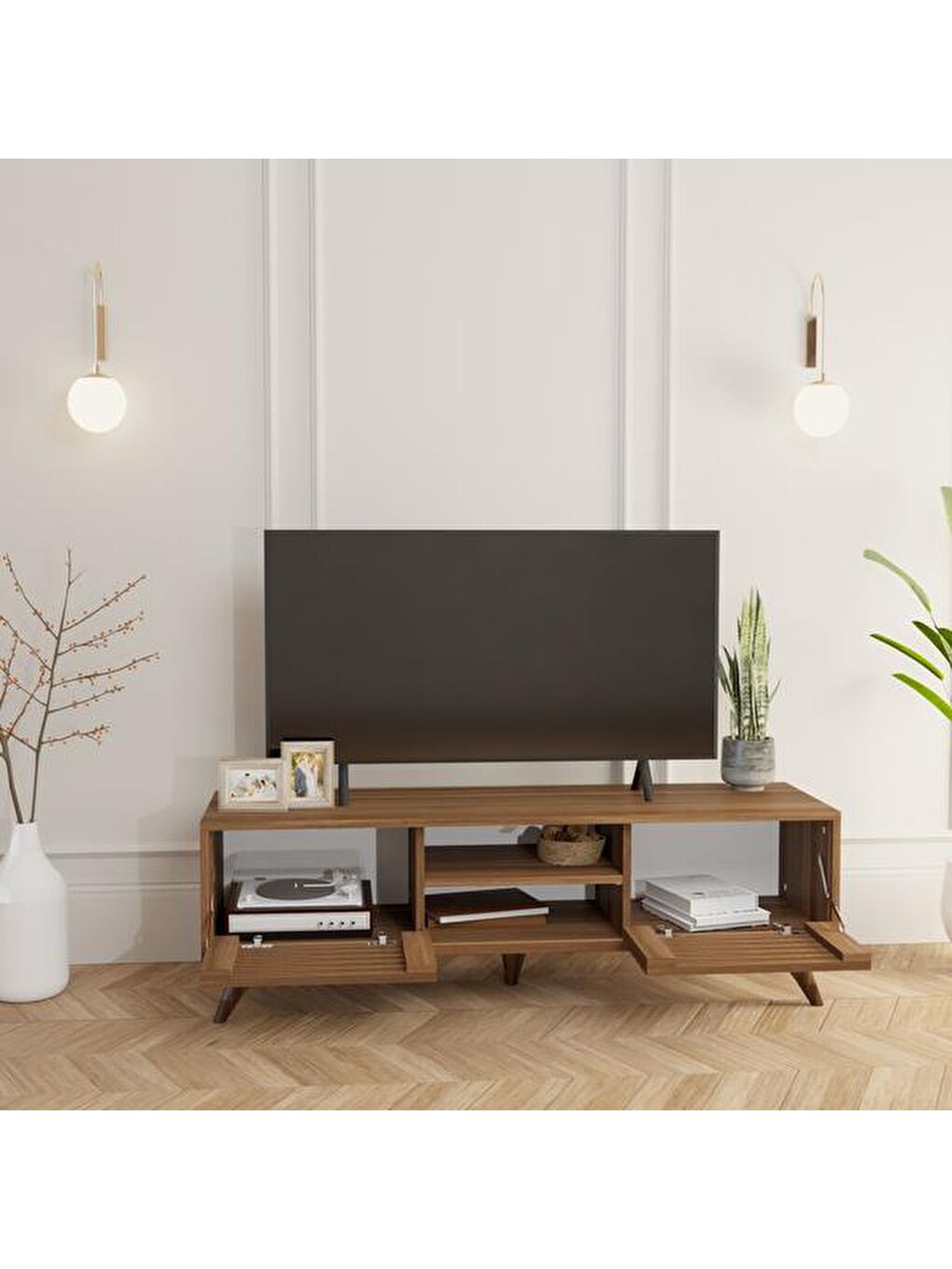 Kahverengi Stil Tv Ünitesi - Ceviz-2