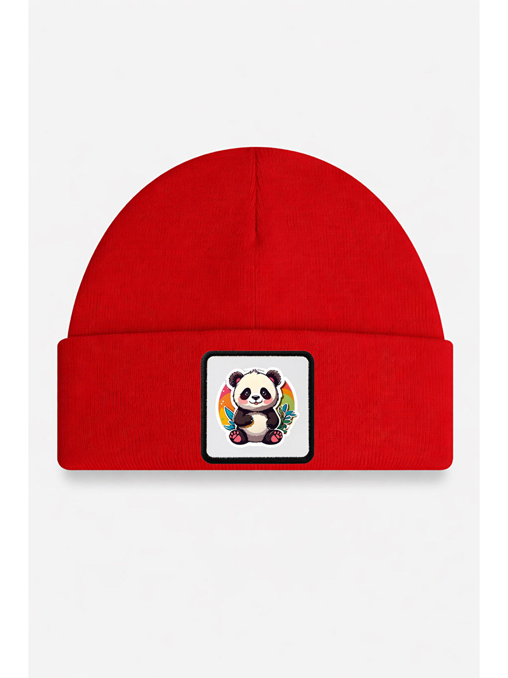 Panda Logolu Kırmızı Çocuk Bere