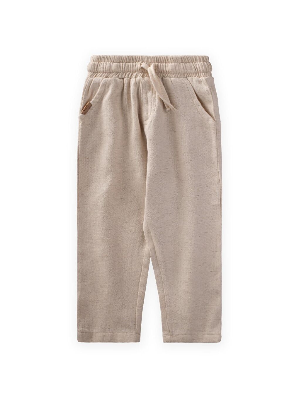 Bej Keten Pantolon 1-10 Yaş Naturel-1