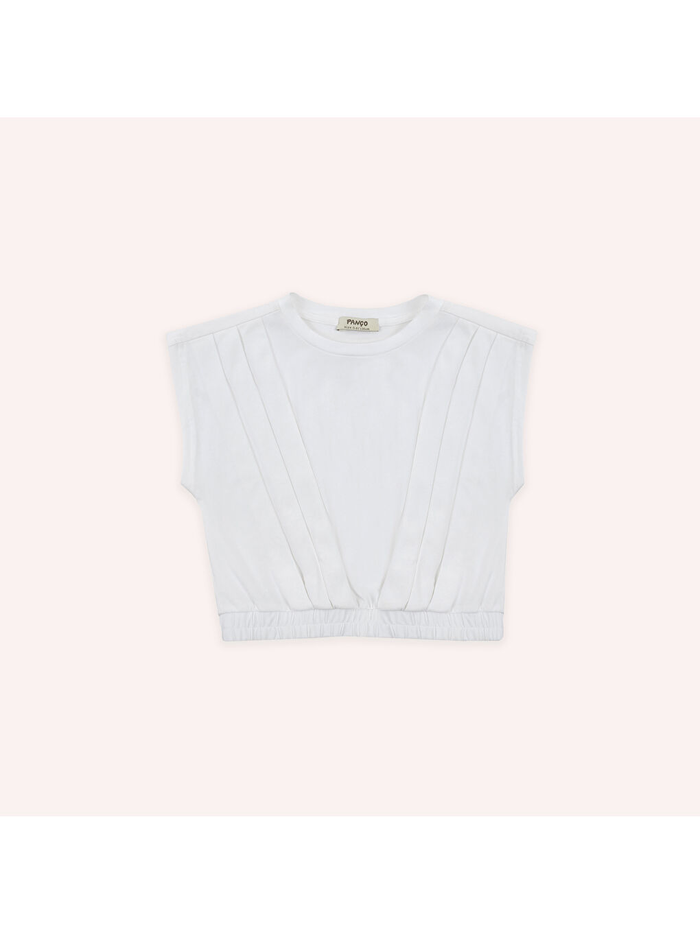 Kız Çocuk Lastikli T-Shirt Beyaz