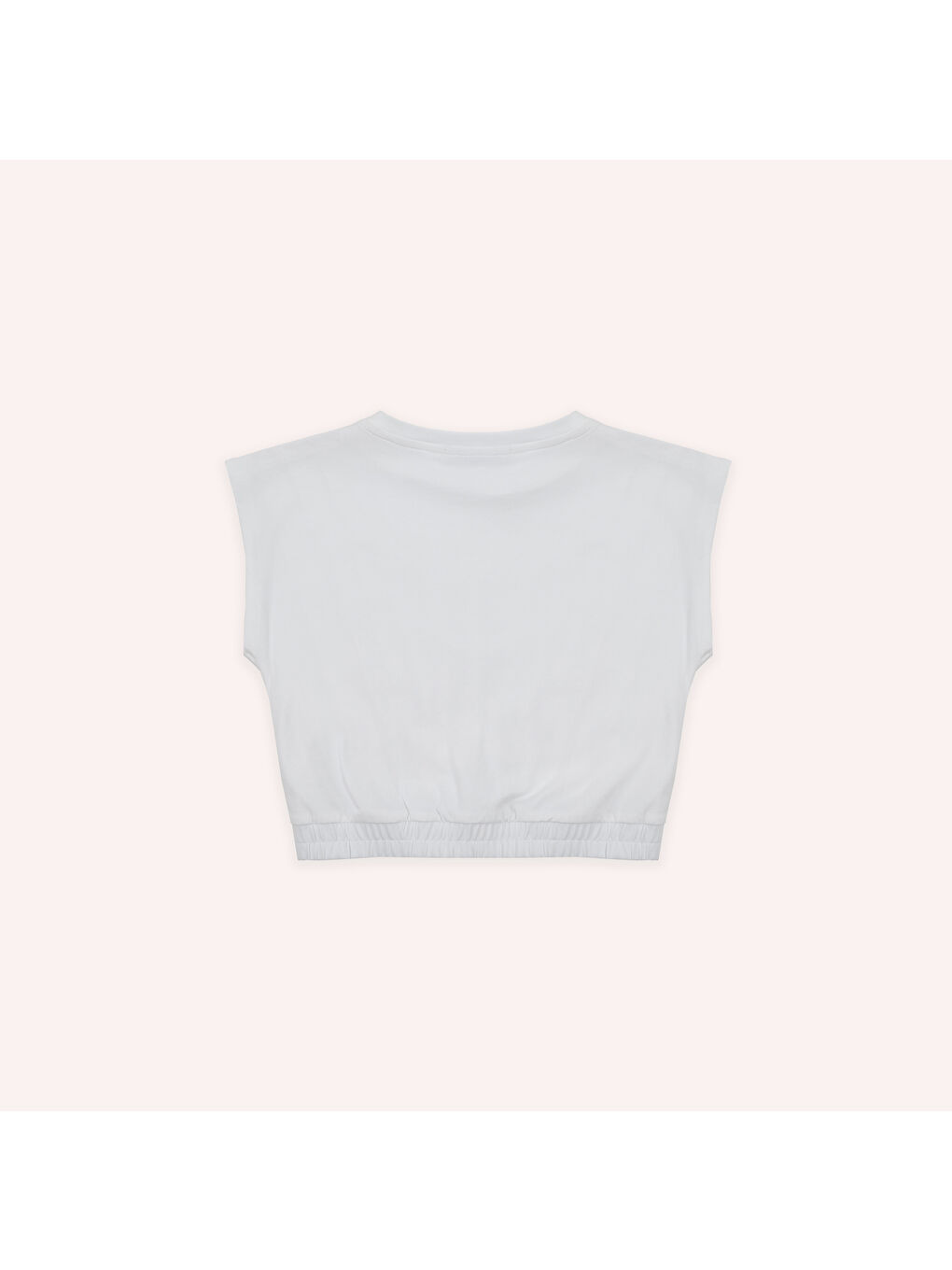 Kız Çocuk Lastikli T-Shirt Beyaz-1