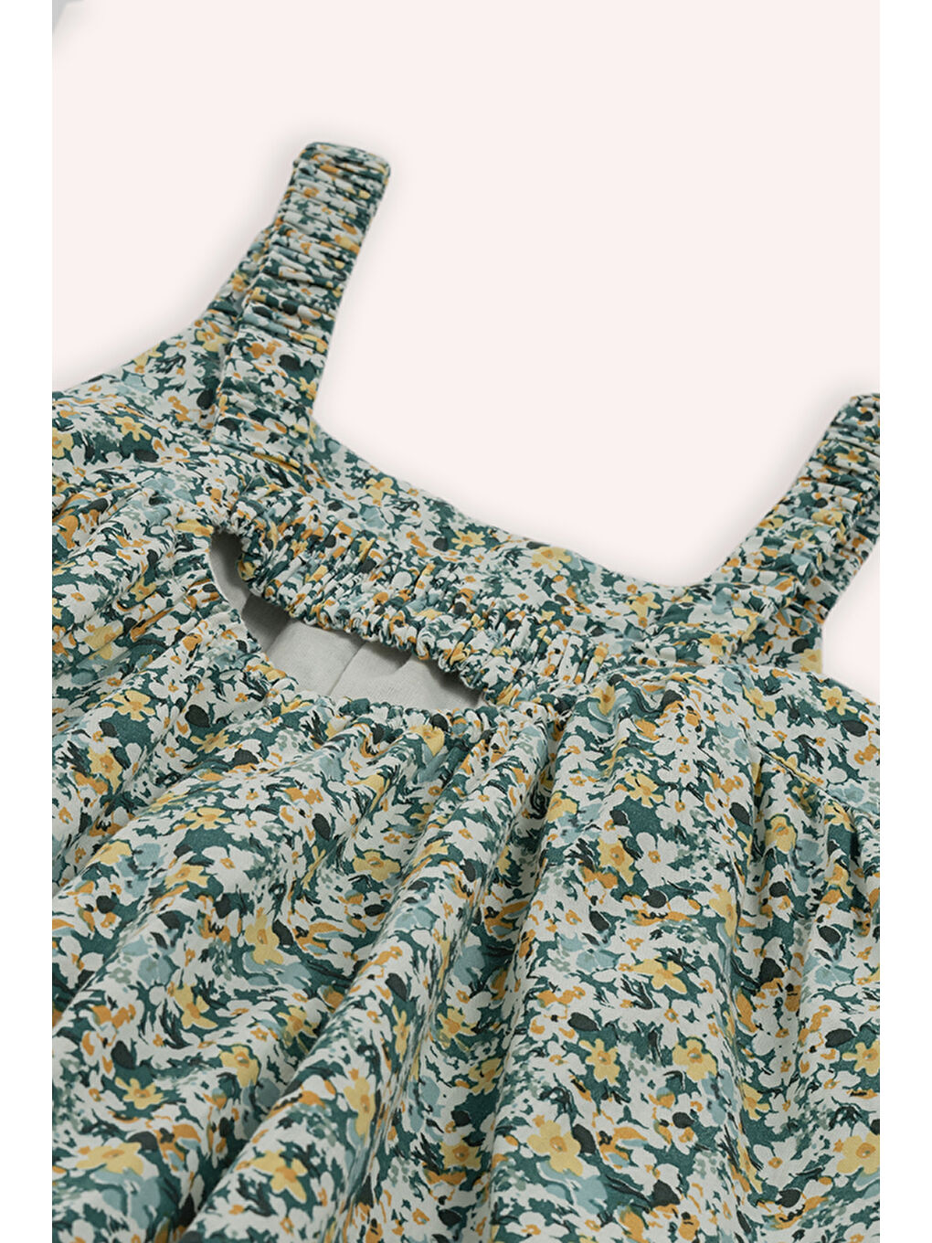 Kız Çocuk Desenli Elbise Yeşil-3