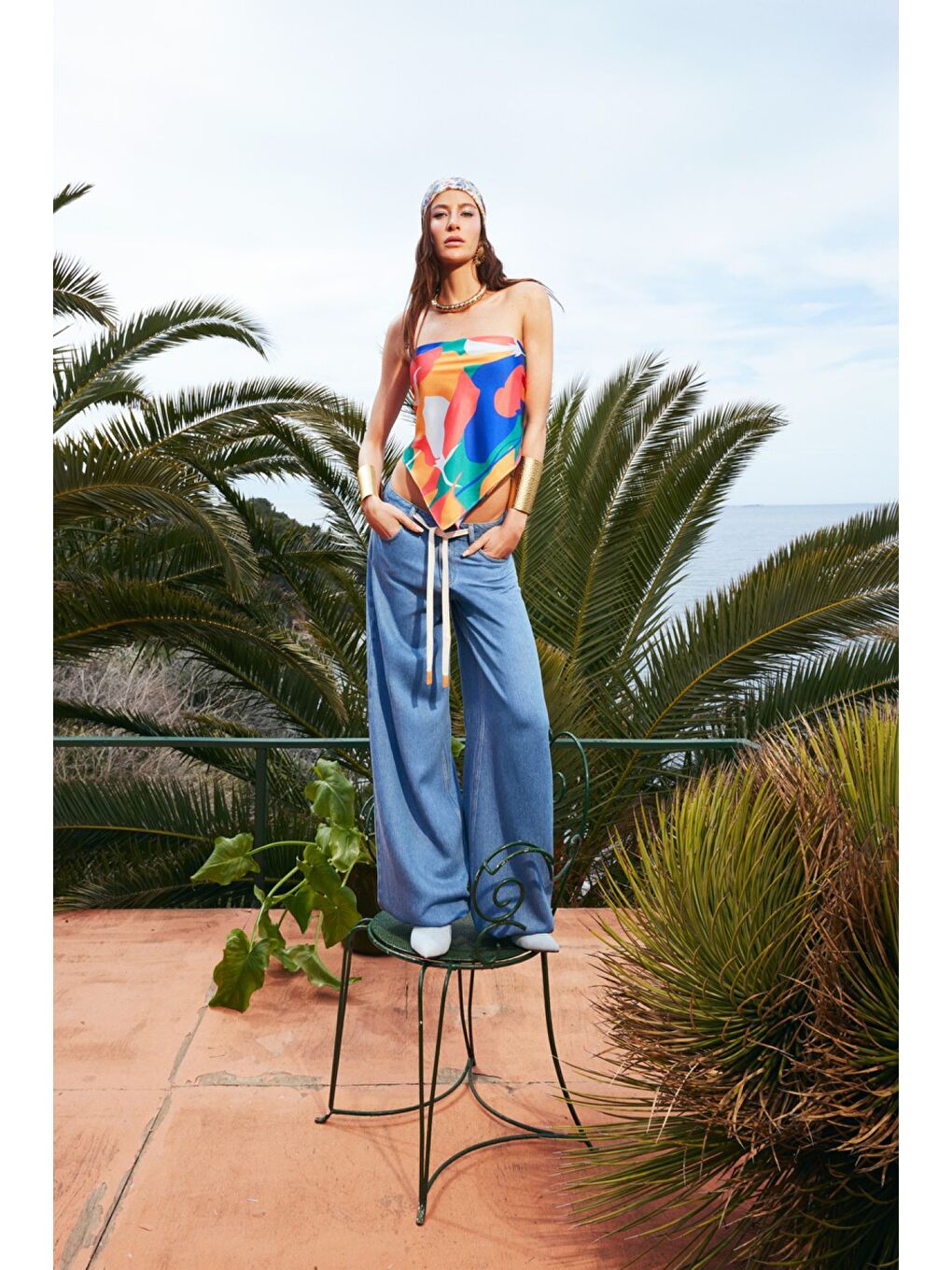 Mavi Loose Fit Rahat Kesim Normal Bel Lastikli Geniş Paça Jean Jogger Pantolon