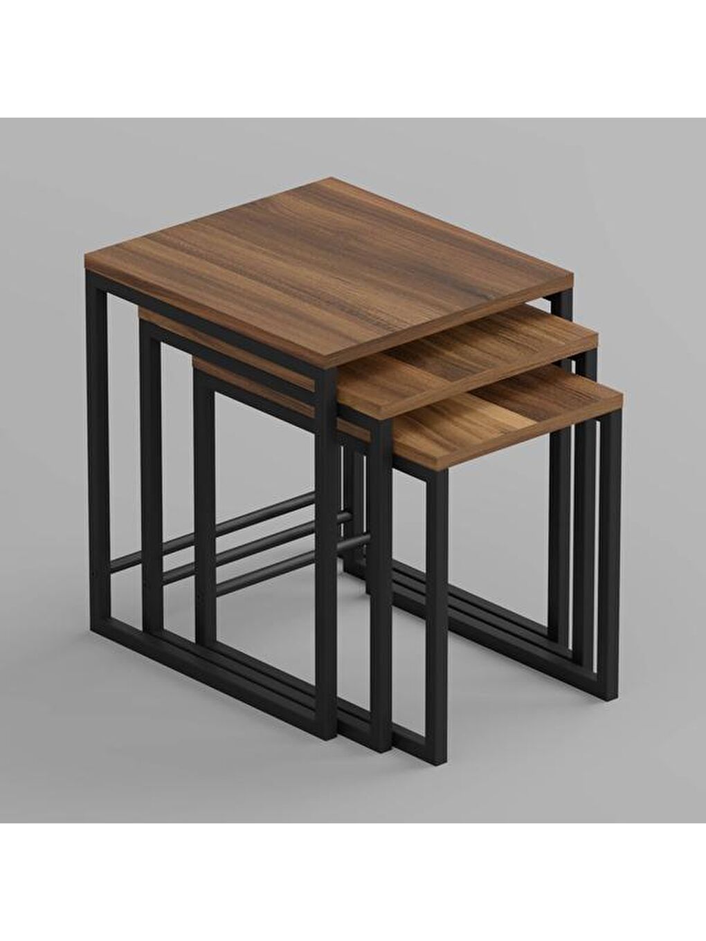 Kahverengi Arda Zigon Sehpa - Ceviz - 50 cm-1