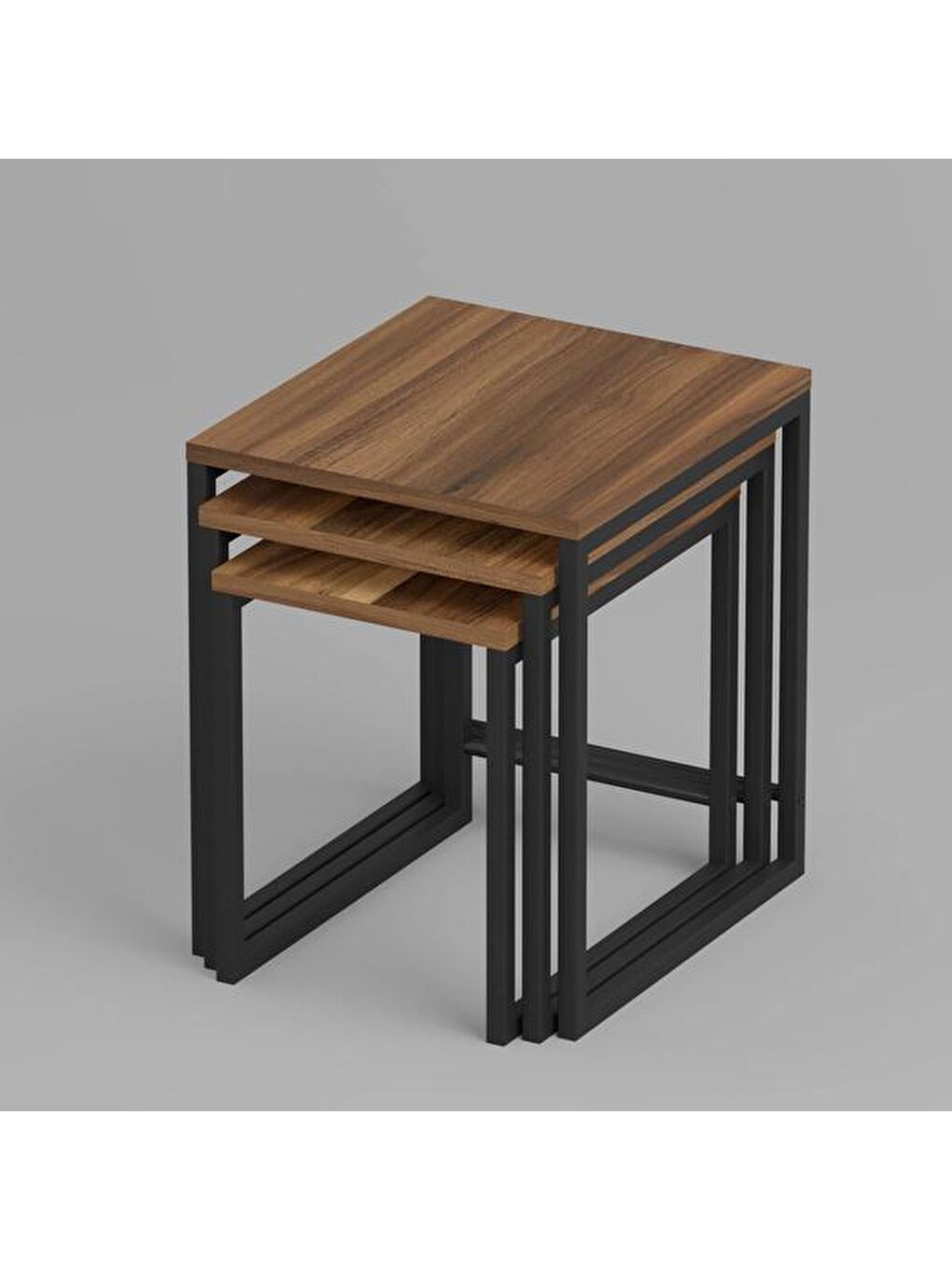 Kahverengi Arda Zigon Sehpa - Ceviz - 50 cm-2