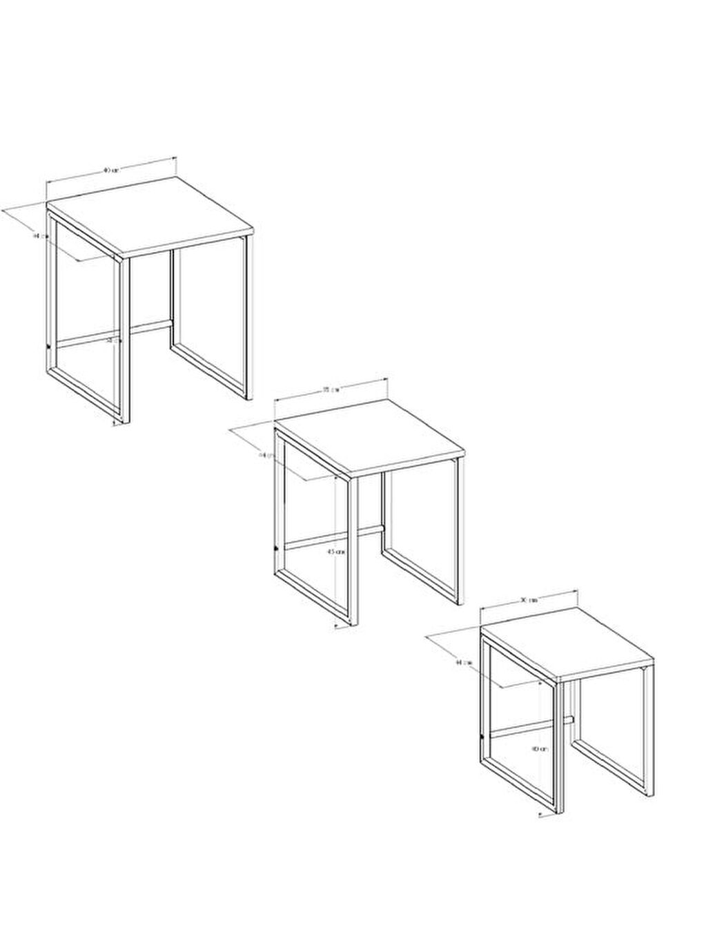 Kahverengi Arda Zigon Sehpa - Ceviz - 50 cm-4