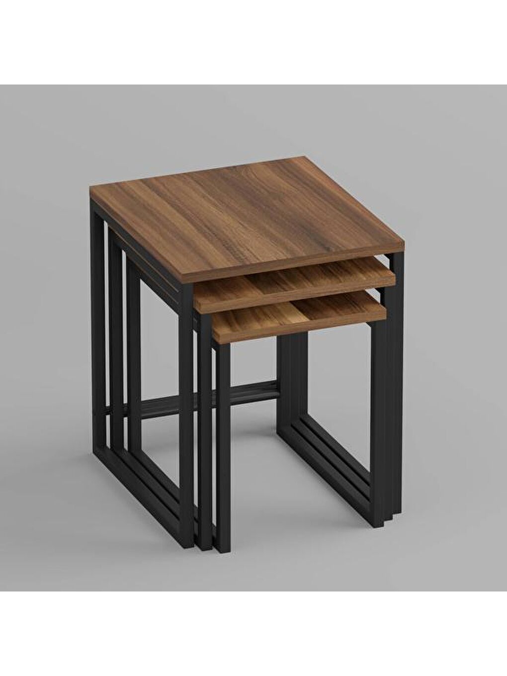 Kahverengi Arda Zigon Sehpa - Ceviz - 50 cm-7