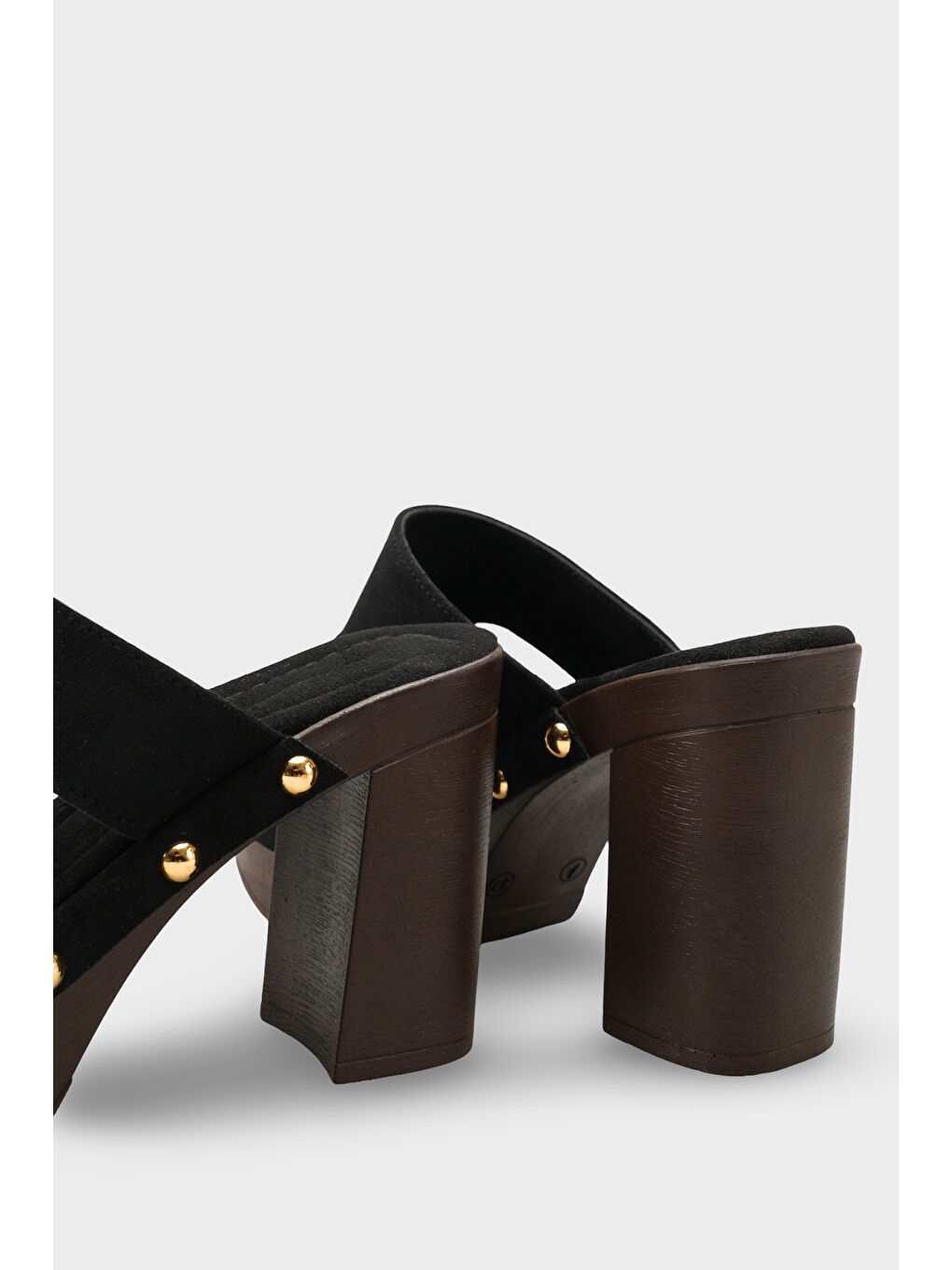 Siyah Jelene Platform Tek Bantlı Kadın Sabo Terlik-3