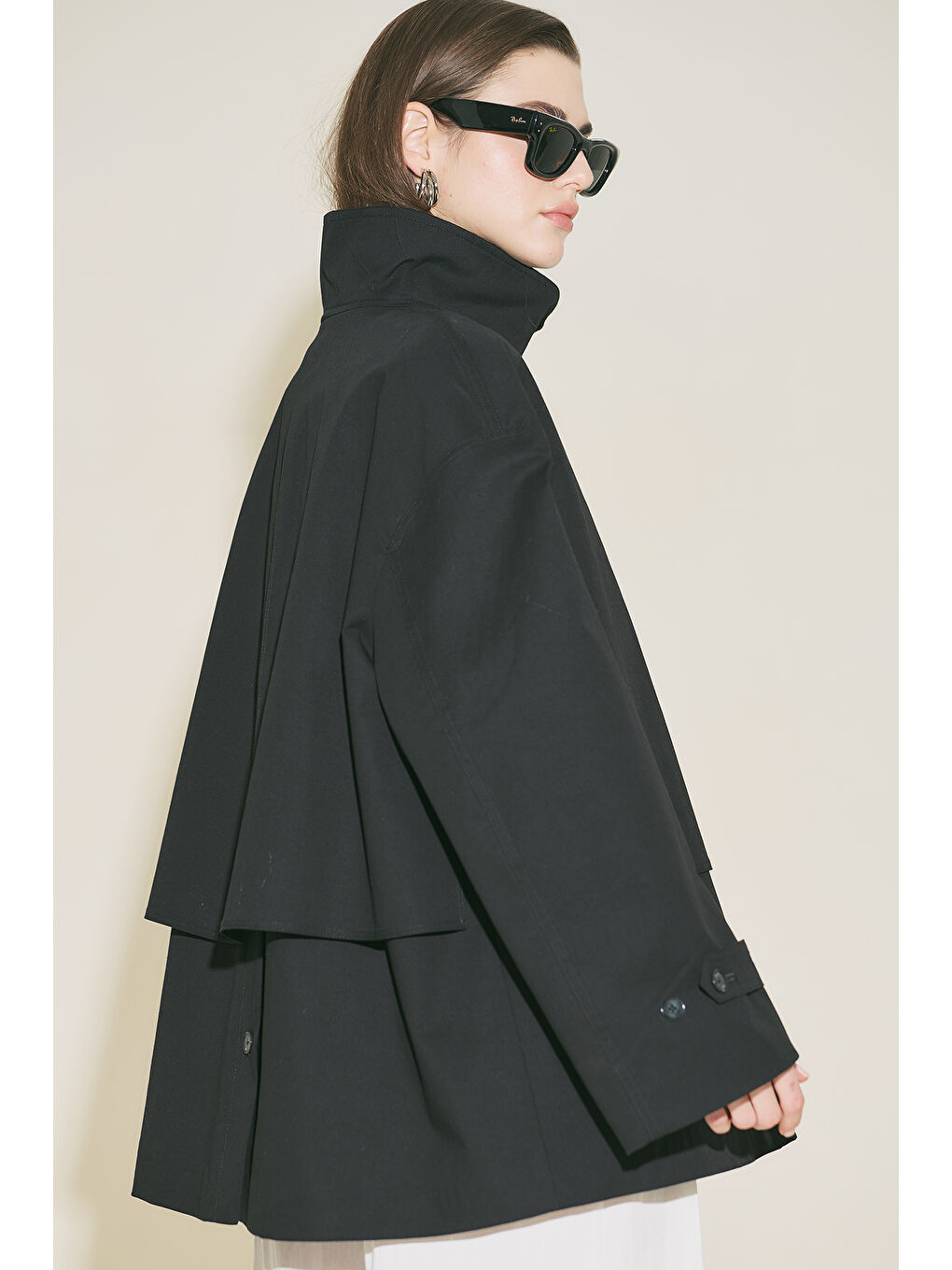 Rıa Tasarım Trençkot Siyah-4