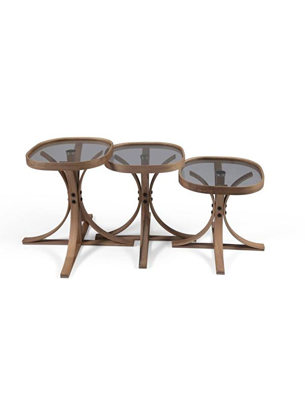 Beyaz Suave Zigon Sehpa - Ceviz / Füme - 42 cm