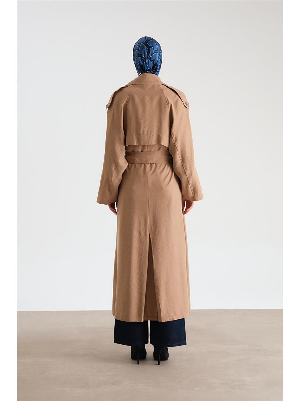Kahverengi Oversize Modal Trençkot 24Y8712 Camel-4