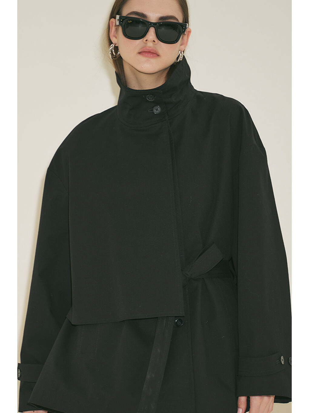 Rıa Tasarım Trençkot Siyah-6