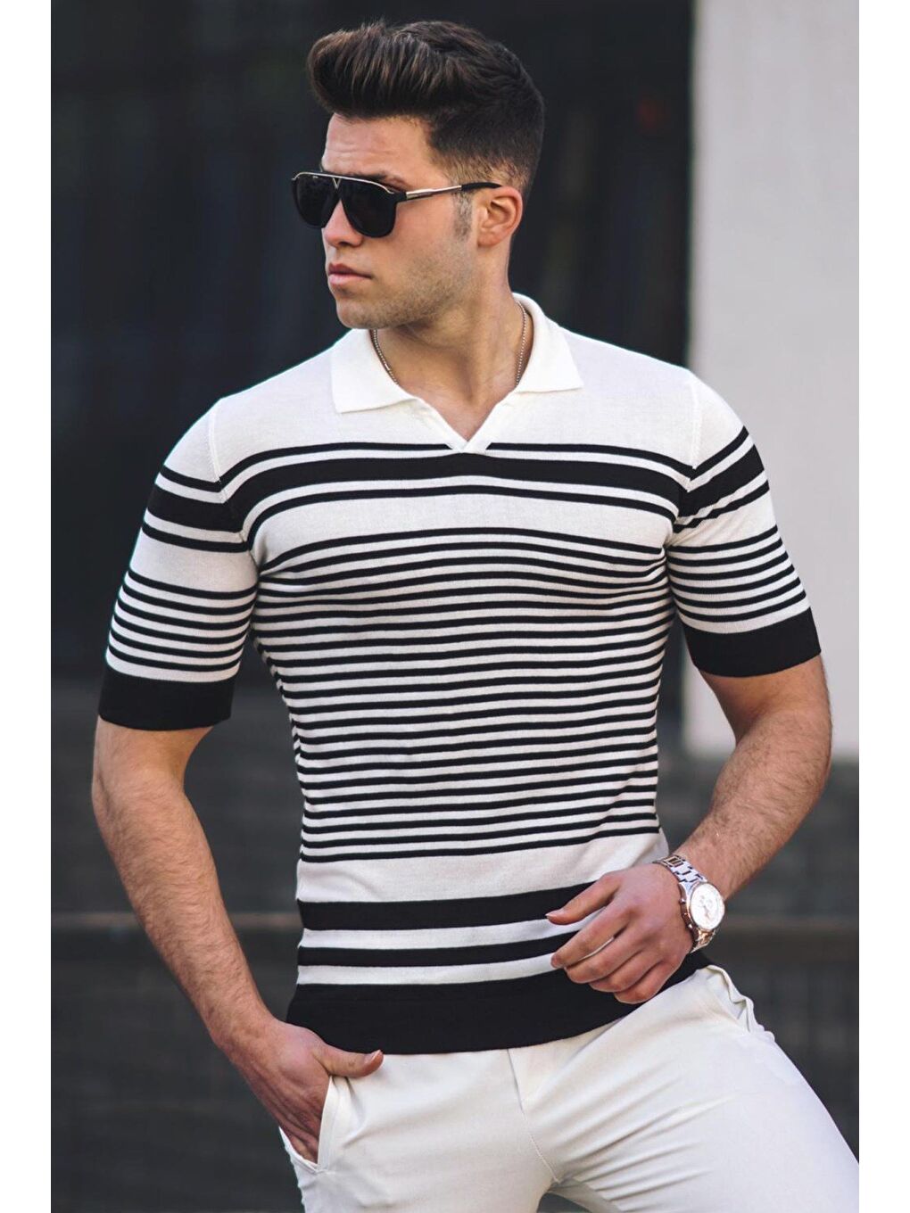 Siyah Polo Yaka Erkek Tişört 5083