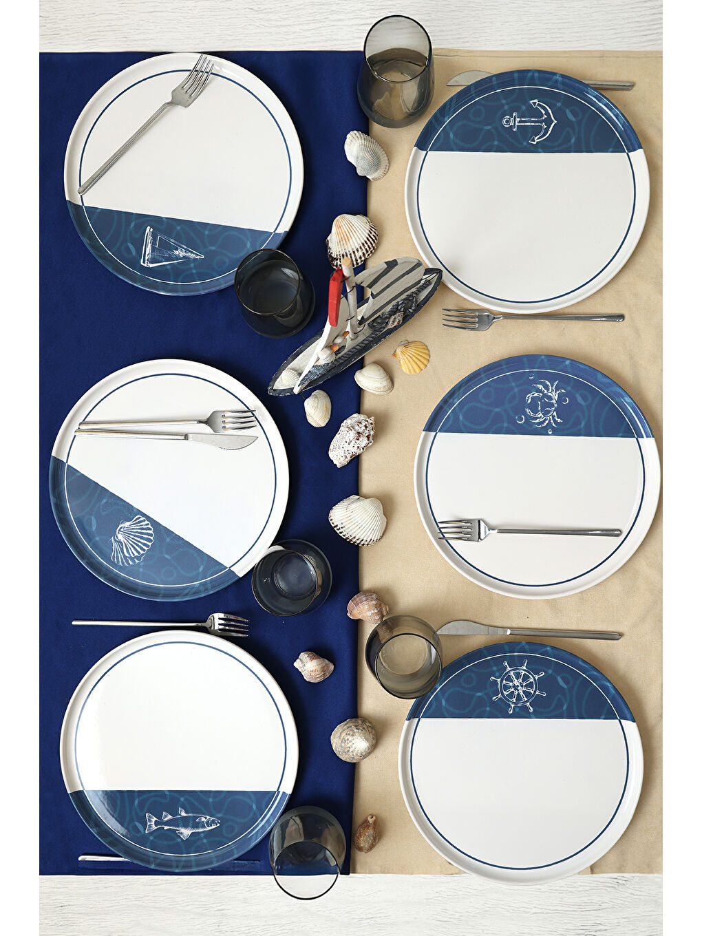 Karışık Bodrum Serisi Nordıc Servis Tabağı 28 Cm 6 Adet-1