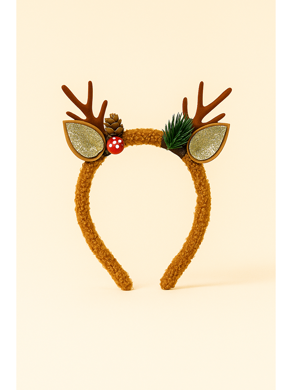 Geyik Kulaklı Yılbaşı Taç Kahverengi