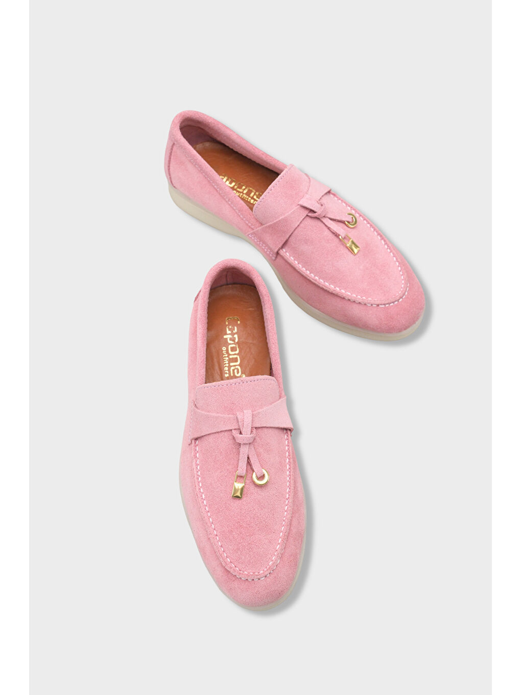 Pembe Vikki Hakiki Deri Kadın Loafer-5