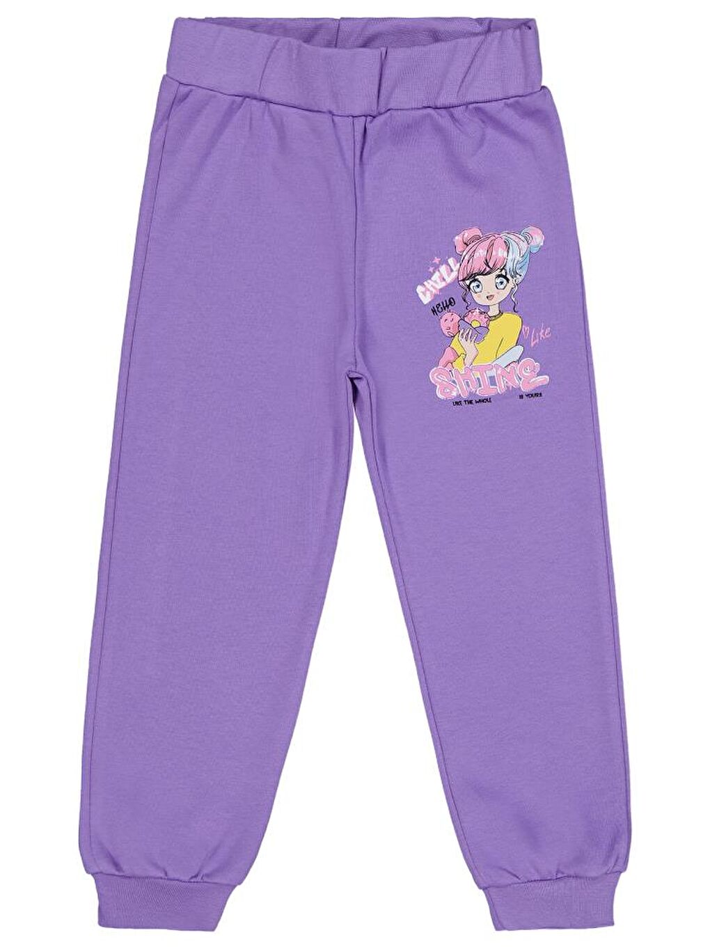 Mor Girls Anime Baskılı 2-5 Yaş Eşofman Altı - Lila 5-6 Yaş