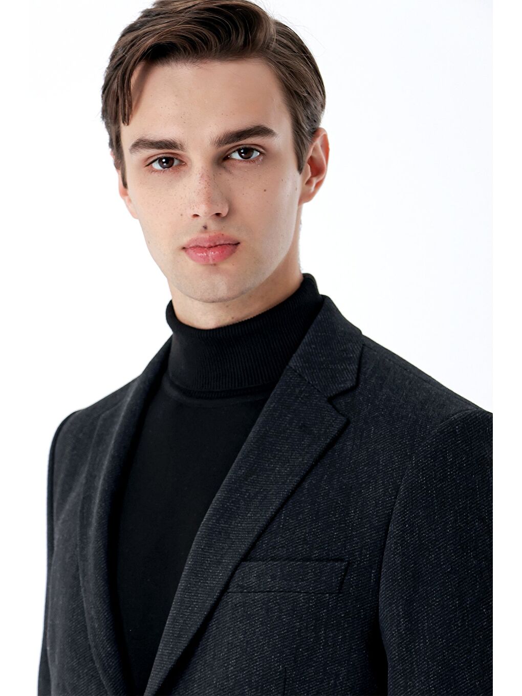 Siyah Mono Yaka Elastanlı 6 Drop Comfort Fit Klasik Ceket 1002235137-4