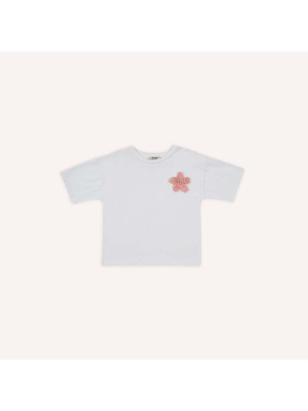 Kız Çocuk Nakış Detaylı T-Shirt Beyaz