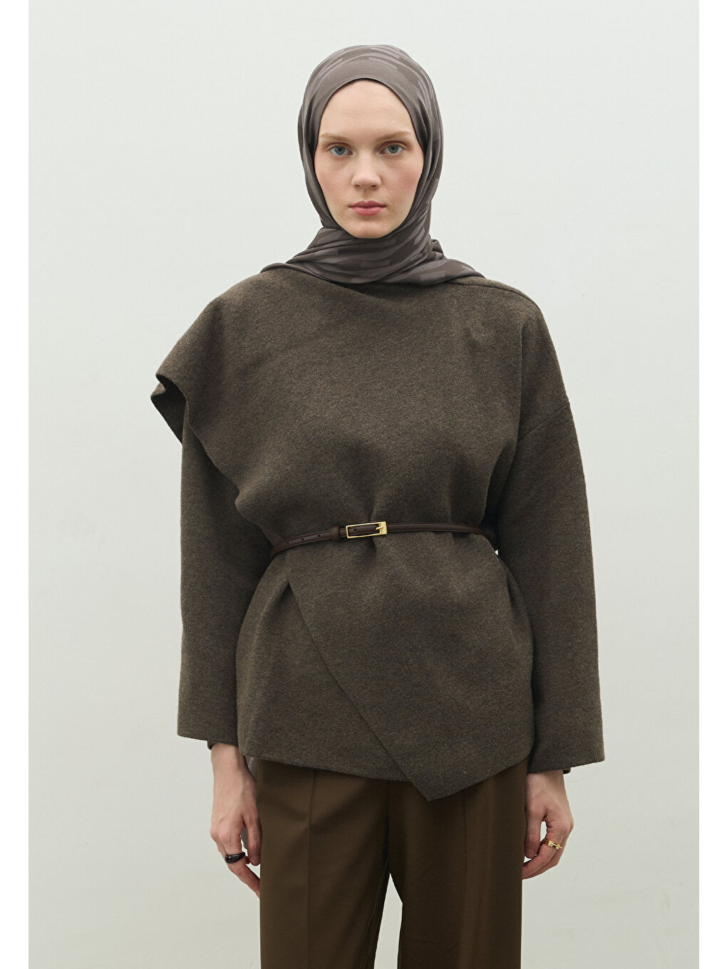 Gri NARA PAMUK FLOŞ JAKARLI ŞAL DUMAN-2