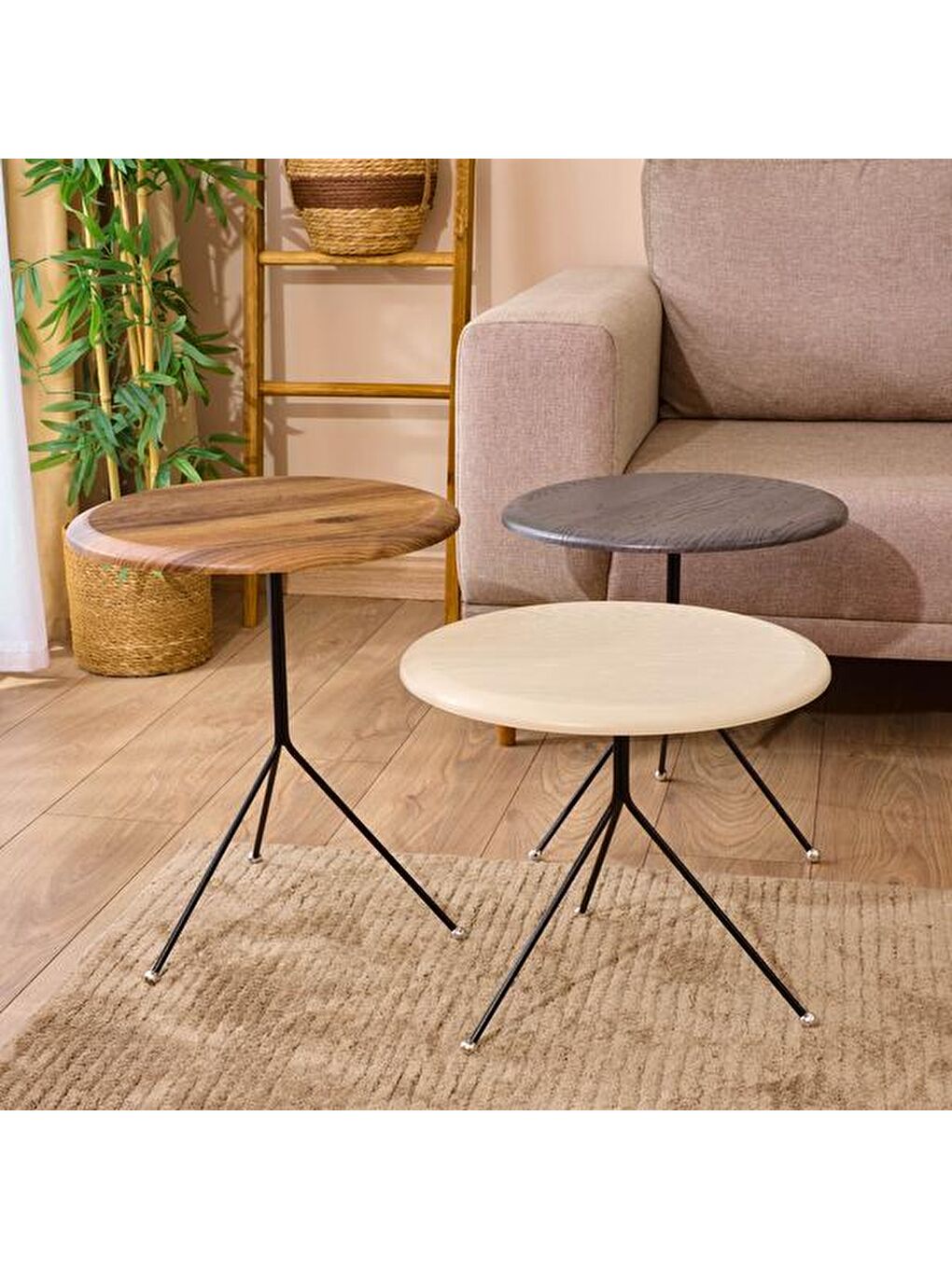 Trio Zigon Sehpa - Kahverengi - 41 cm