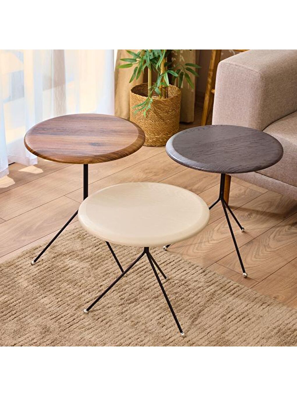 Trio Zigon Sehpa - Kahverengi - 41 cm-1