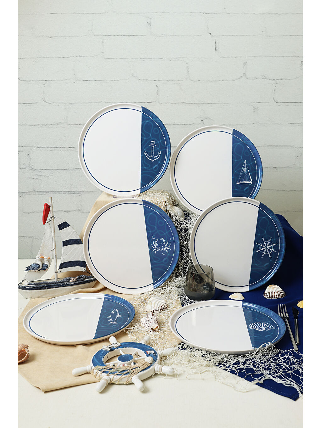 Karışık Bodrum Serisi Nordıc Servis Tabağı 28 Cm 6 Adet-5