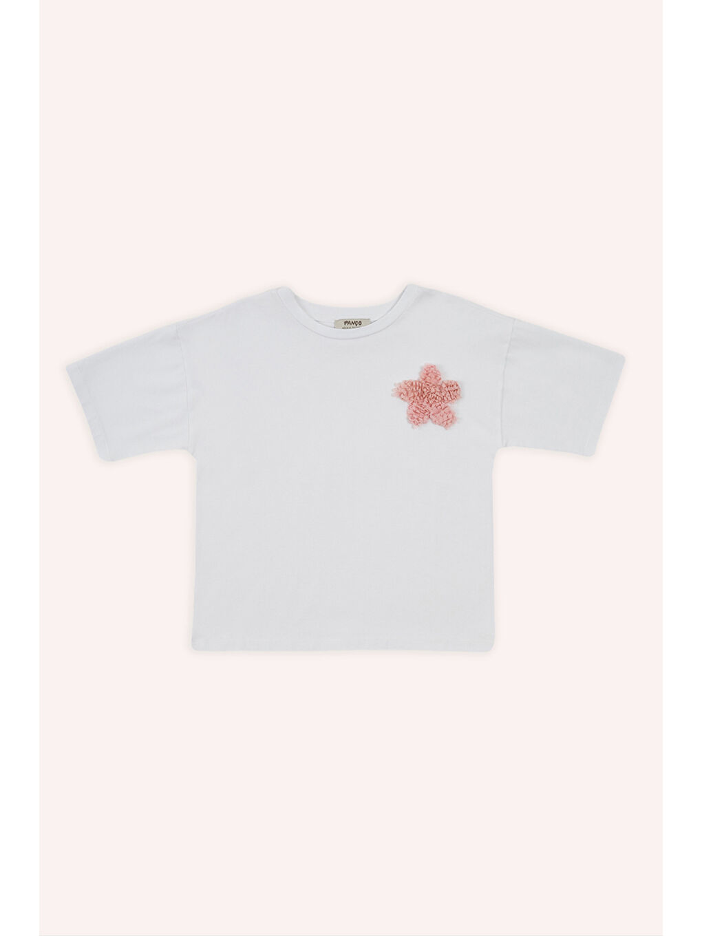 Kız Çocuk Nakış Detaylı T-Shirt Beyaz-1