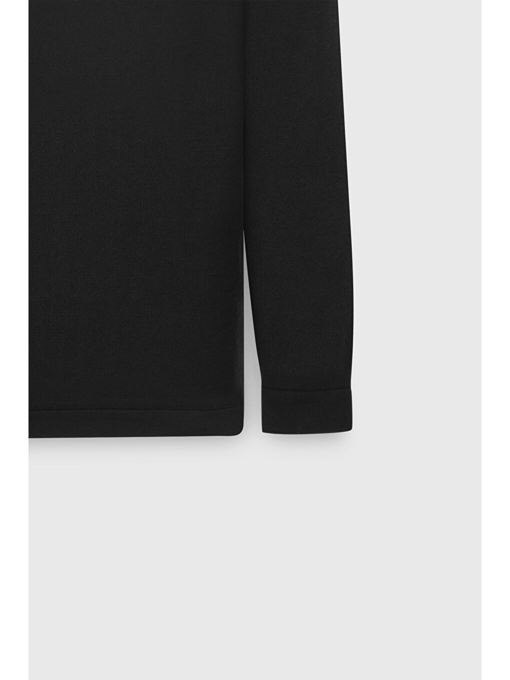 Erkek Siyah Standart Fit Normal Kesim Yarım Balıkçı Yaka Triko Kazak-8