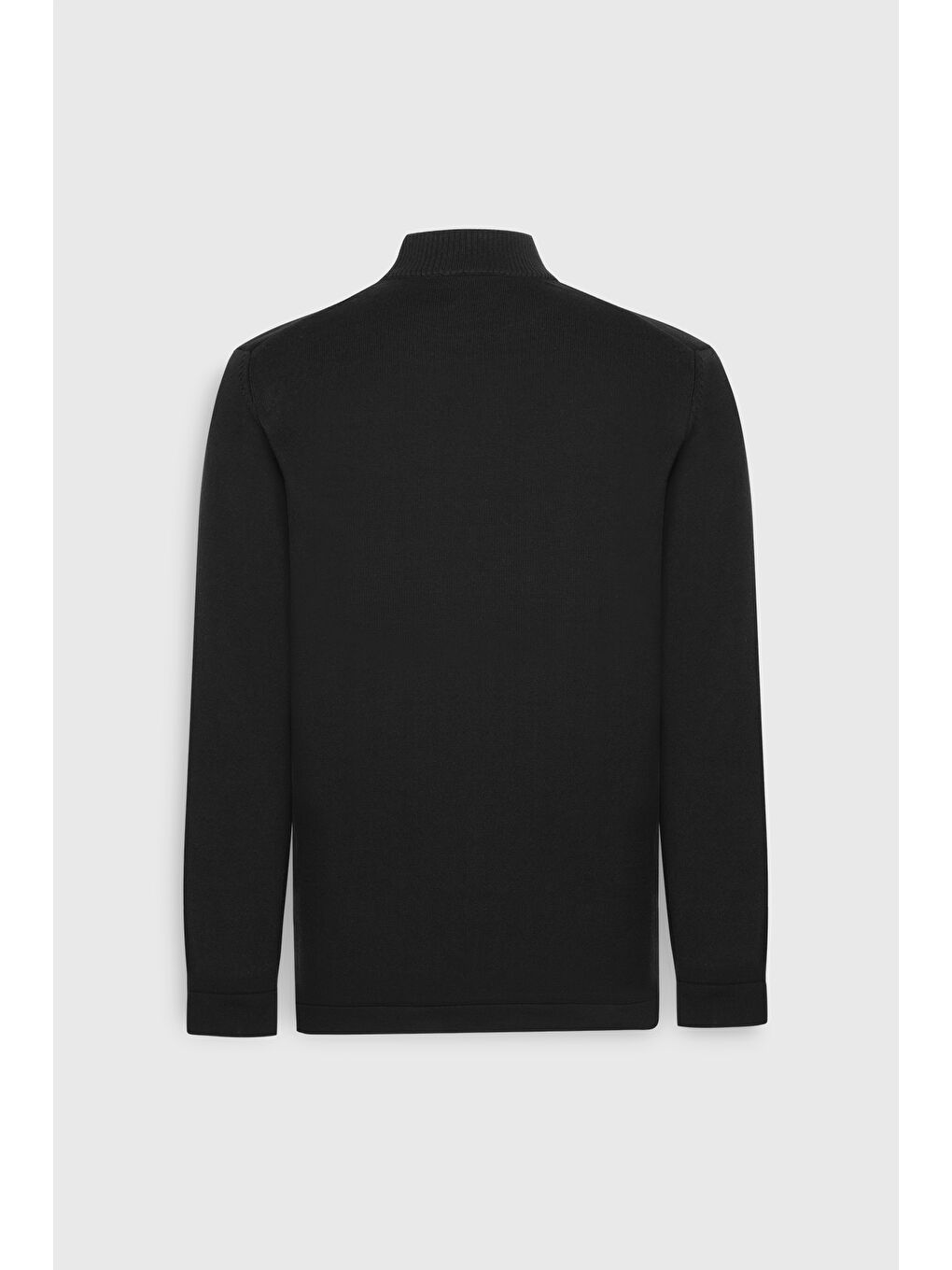 Erkek Siyah Standart Fit Normal Kesim Yarım Balıkçı Yaka Triko Kazak-9