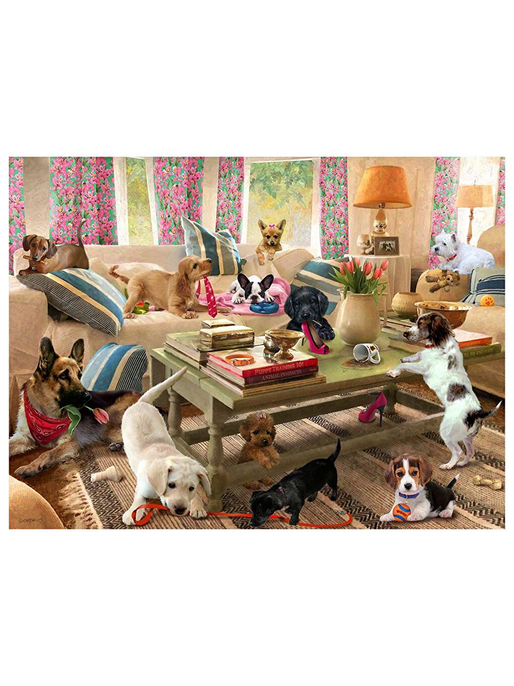 Giordano Köpekler Oturma Odasında Puzzle 300 Parça 12235-1